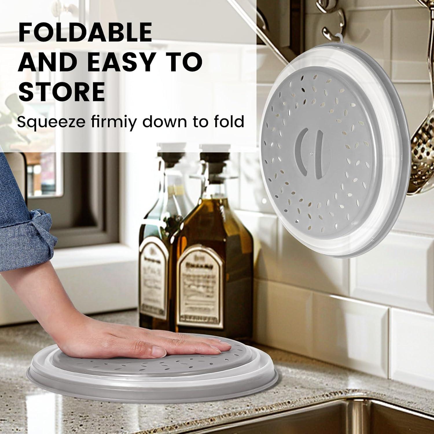 Cubierta para Microondas CasaCulina 2 en 1 Gris 25.4 cm