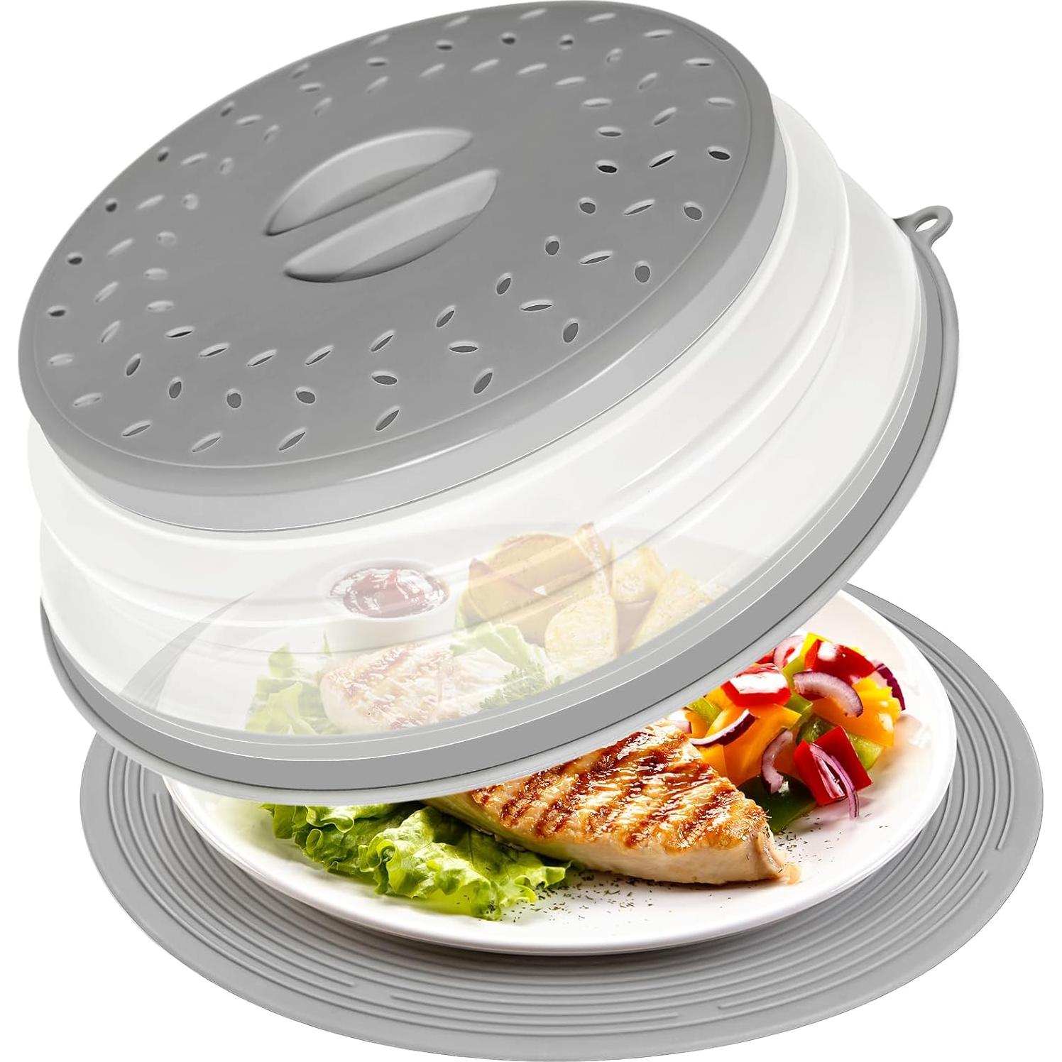 Cubierta para Microondas CasaCulina 2 en 1 Gris 25.4 cm