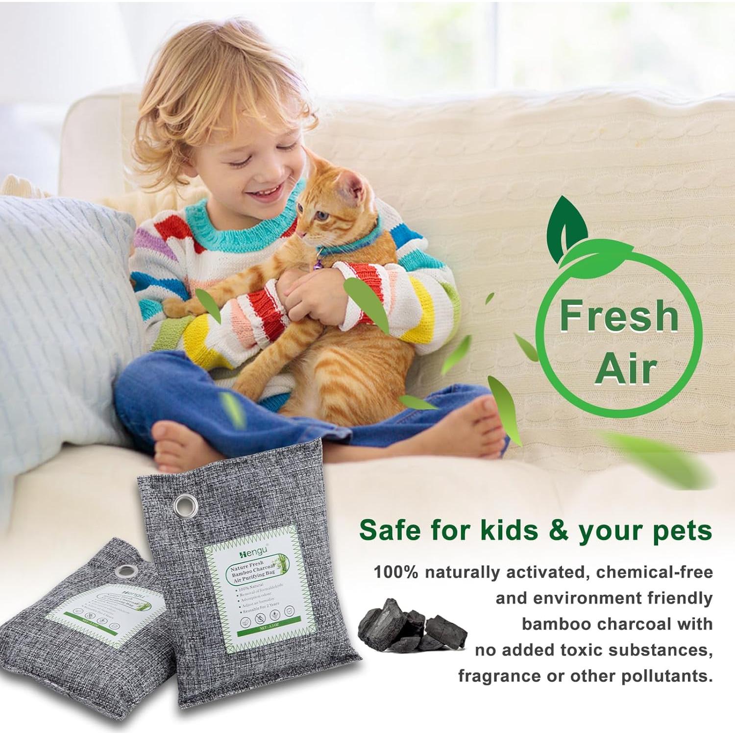 Absorbente de Olores de Carbón Activado Hengu - Paquete de 12, 100g