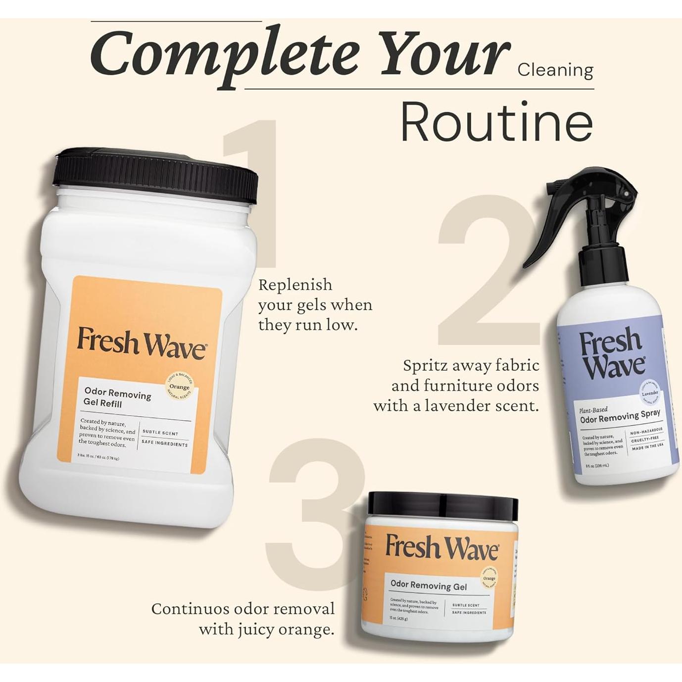 Recarga Gel Eliminador de Olores Fresh Wave Naranja 1.89 L