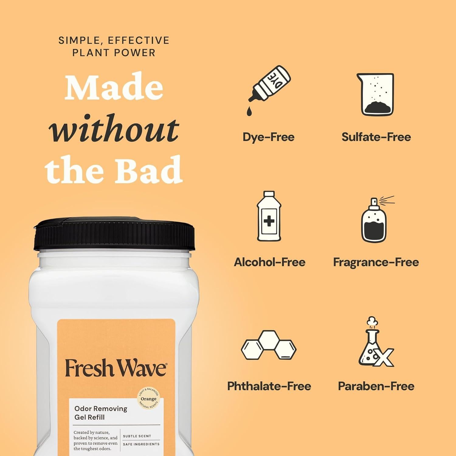 Recarga Gel Eliminador de Olores Fresh Wave Naranja 1.89 L