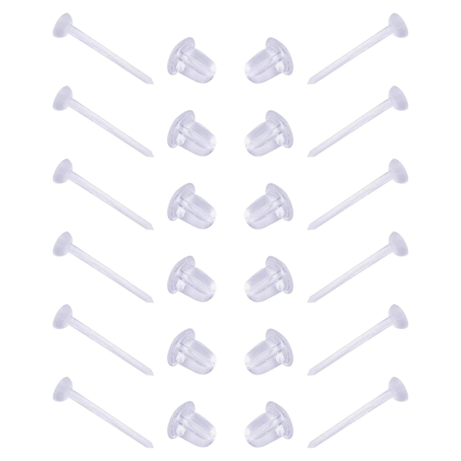 Pendientes Transparentes DSOMHZ 3mm para Oídos Sensibles 100 Pzas