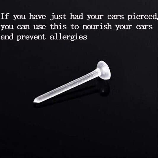 Pendientes Transparentes DSOMHZ 3mm para Oídos Sensibles 100 Pzas