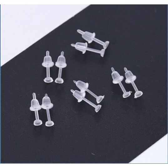 Pendientes Transparentes DSOMHZ 3mm para Oídos Sensibles 100 Pzas