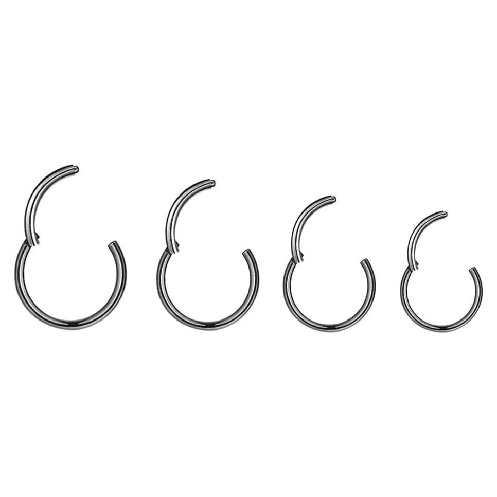 4 Pares Aros Clicker Acero Quirúrgico HQLA 6mm a 12mm