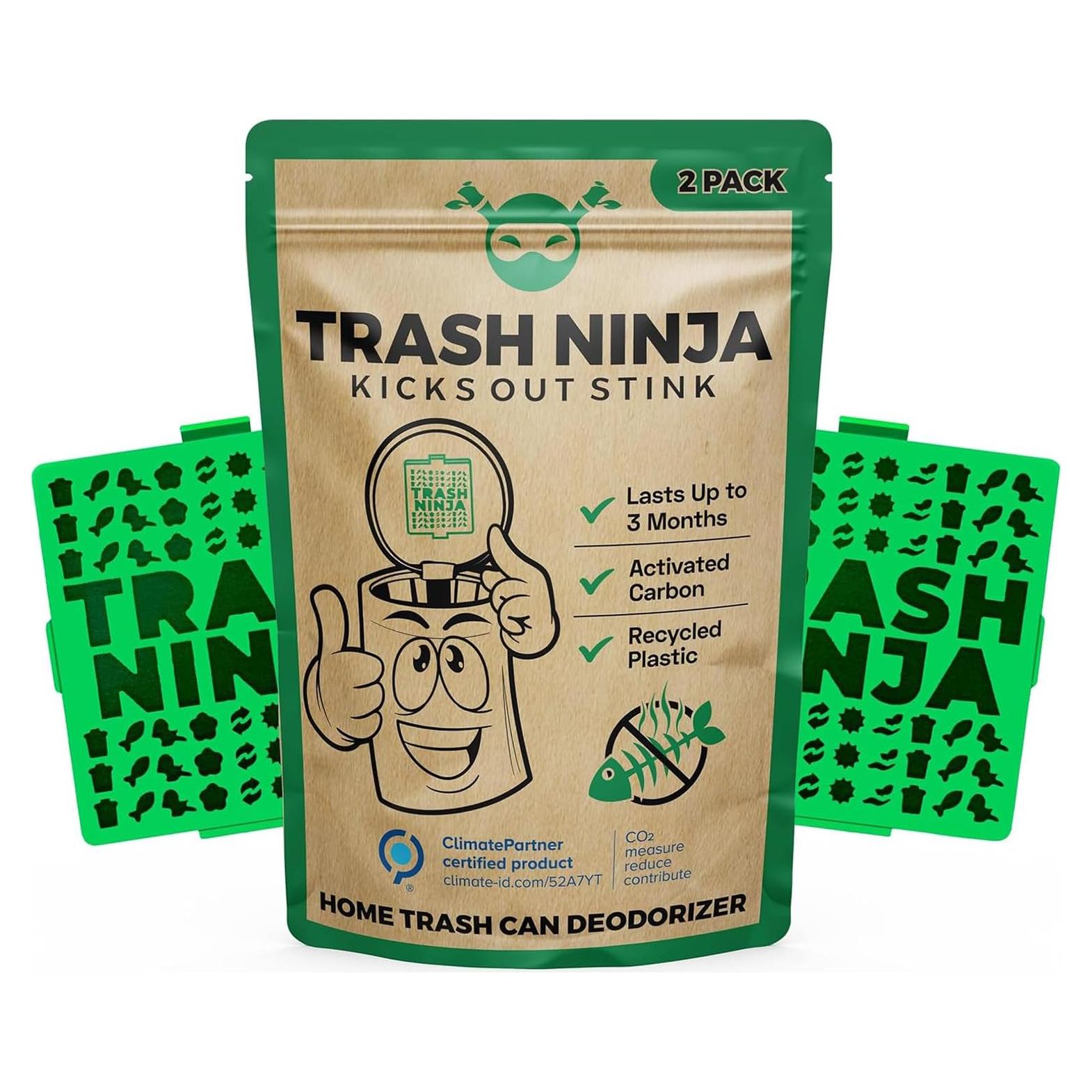 Desodorante para Botes de Basura Trash Ninja - 2 Piezas Carbón Activado