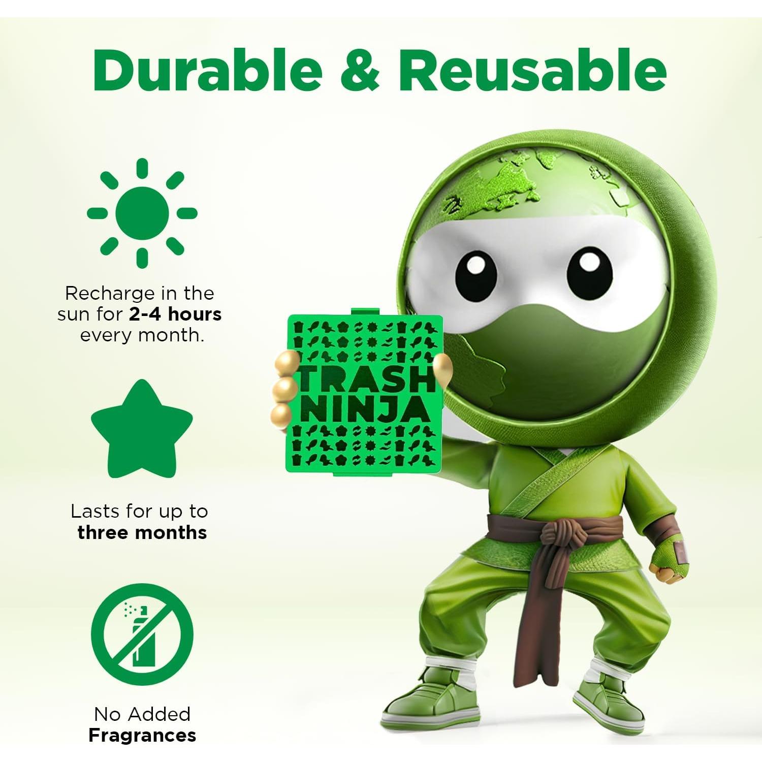 Desodorante para Botes de Basura Trash Ninja - 2 Piezas Carbón Activado