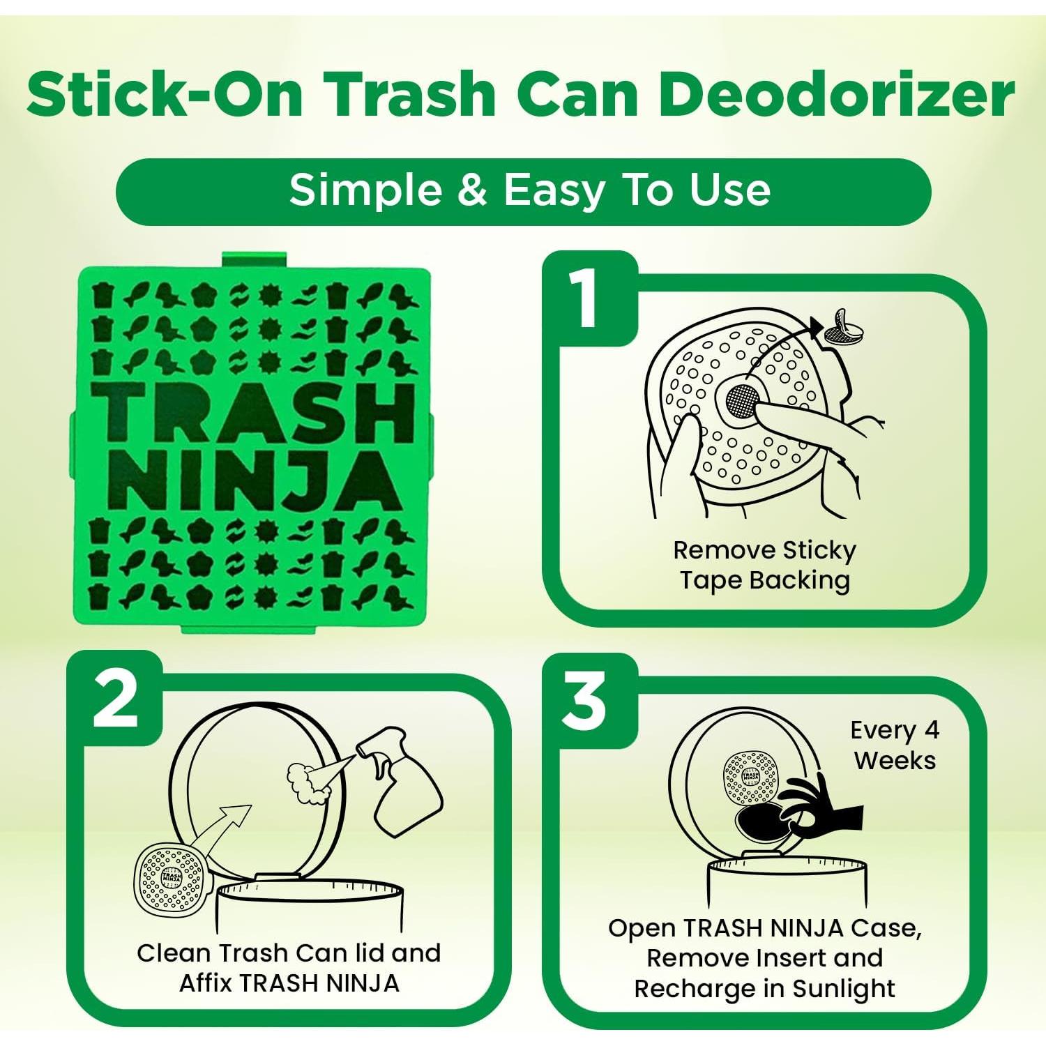 Desodorante para Botes de Basura Trash Ninja - 2 Piezas Carbón Activado