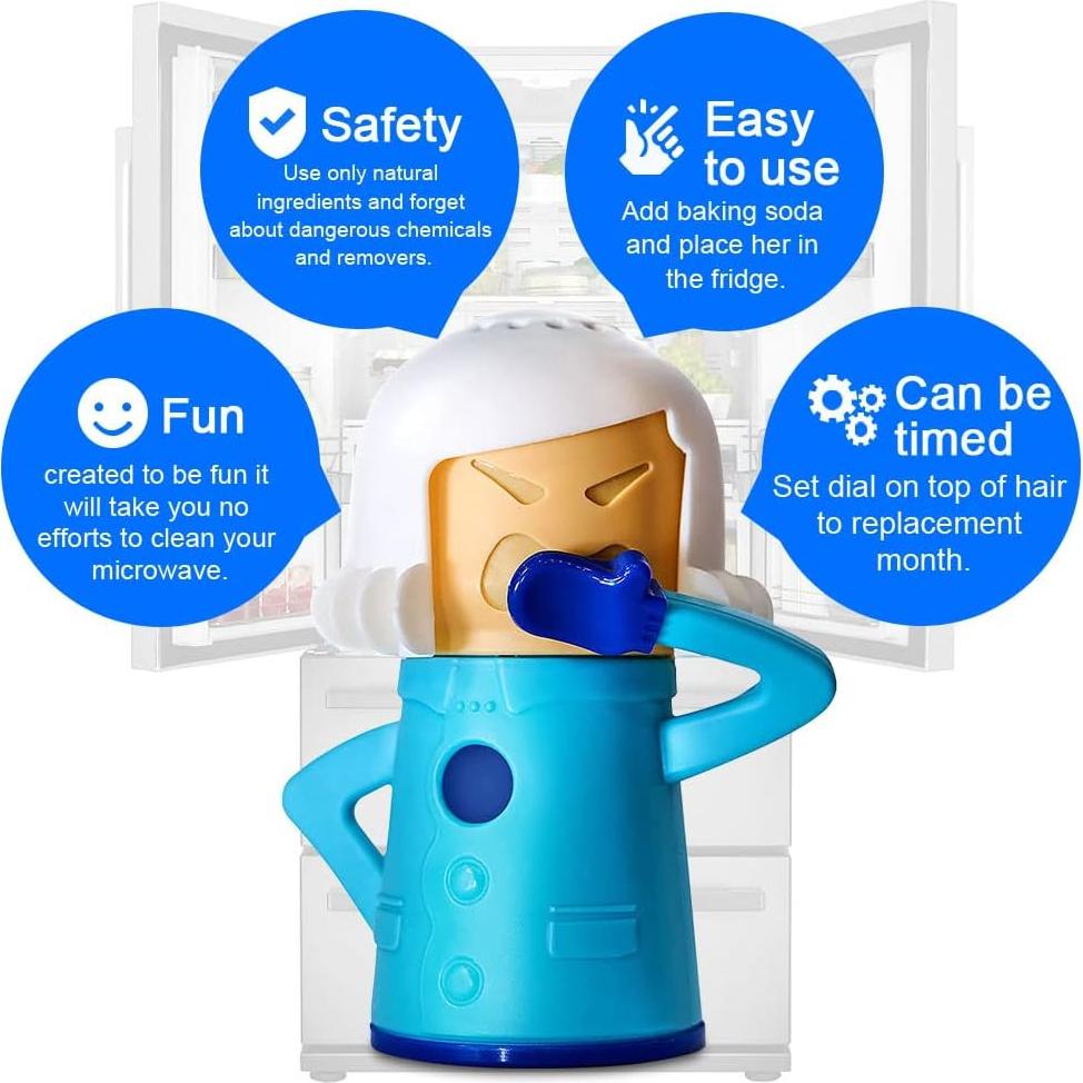 Limpiador de Microondas Abnaok Mamá Enojada y Desodorante Refrigerador Mamá Fresca - 2 Piezas