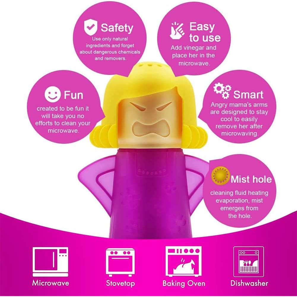 Limpiador de Microondas Abnaok Mamá Enojada y Desodorante Refrigerador Mamá Fresca - 2 Piezas