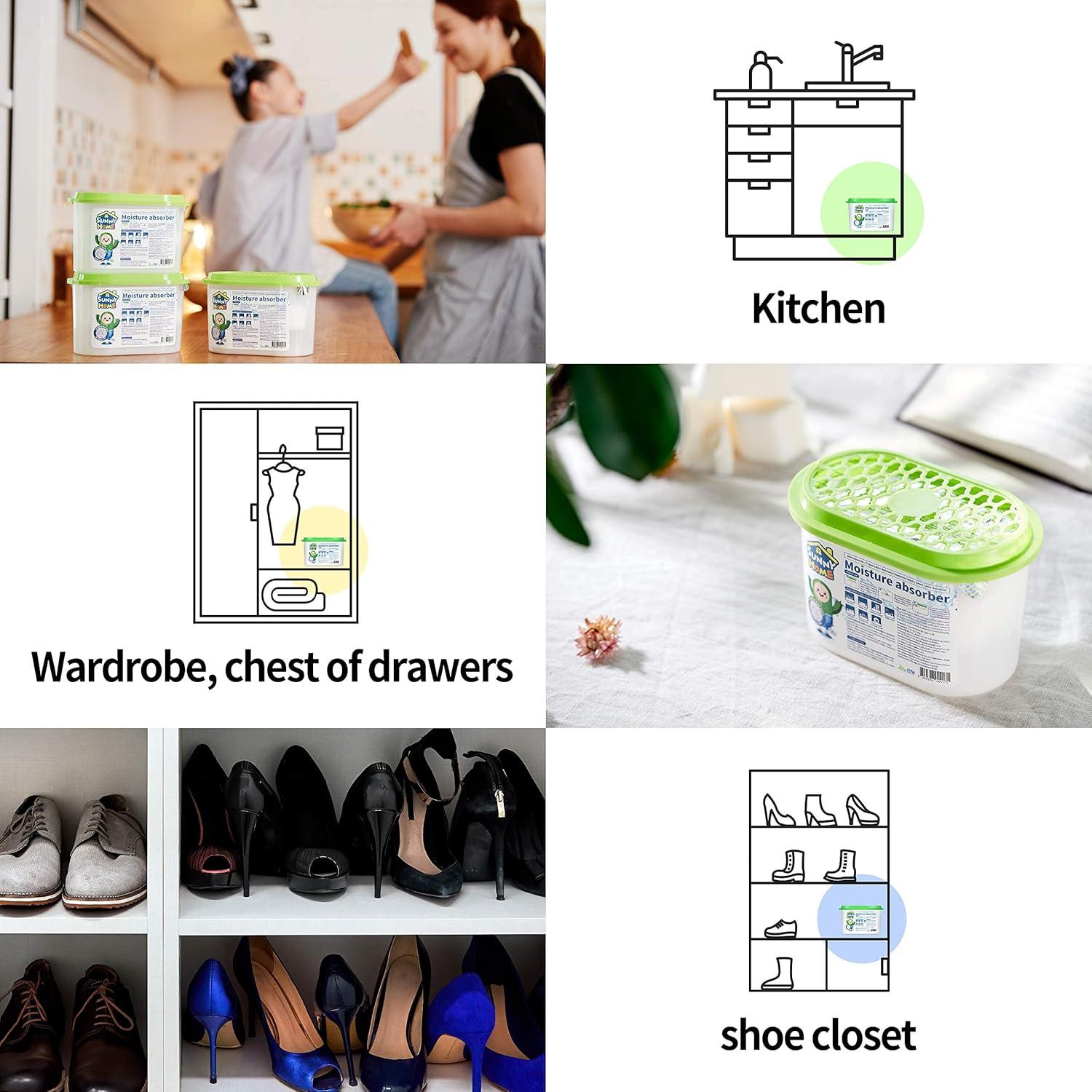 Absorbentes de Humedad Sunny Home SHMA, 3 Piezas, 525ml