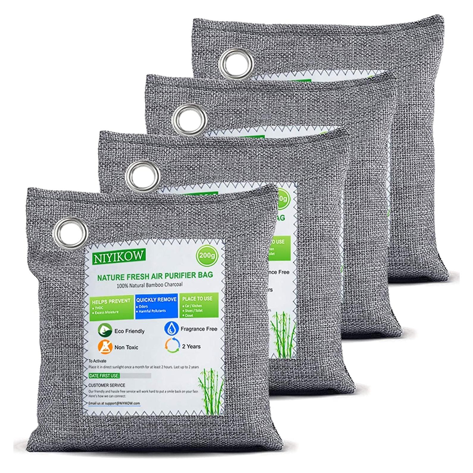 Bolsas de Carbón Activado NIYIKOW 4x200g para Purificación de Aire
