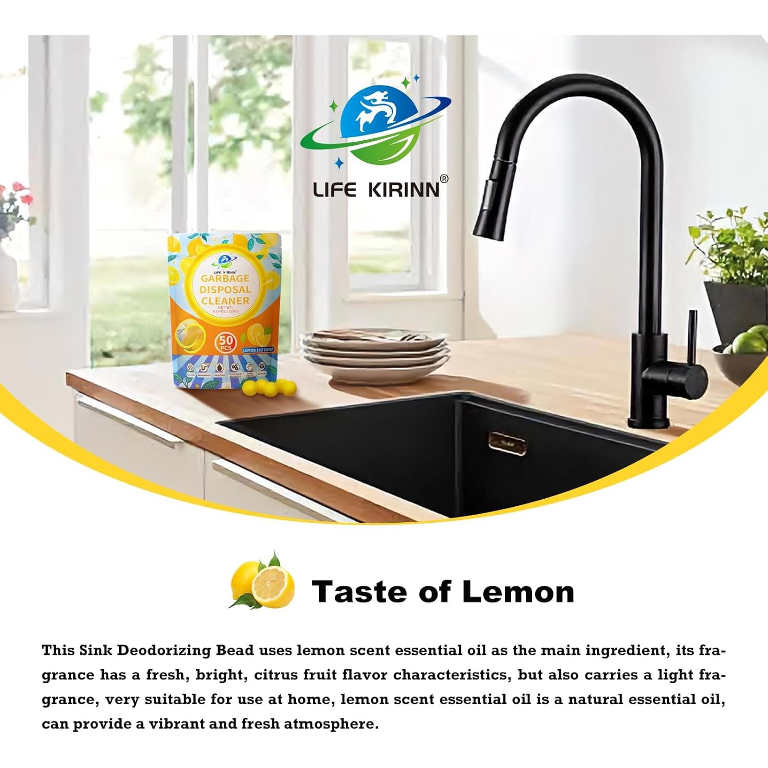 Ambientador para triturador de basura LIFE KIRINN 50 gotas limón