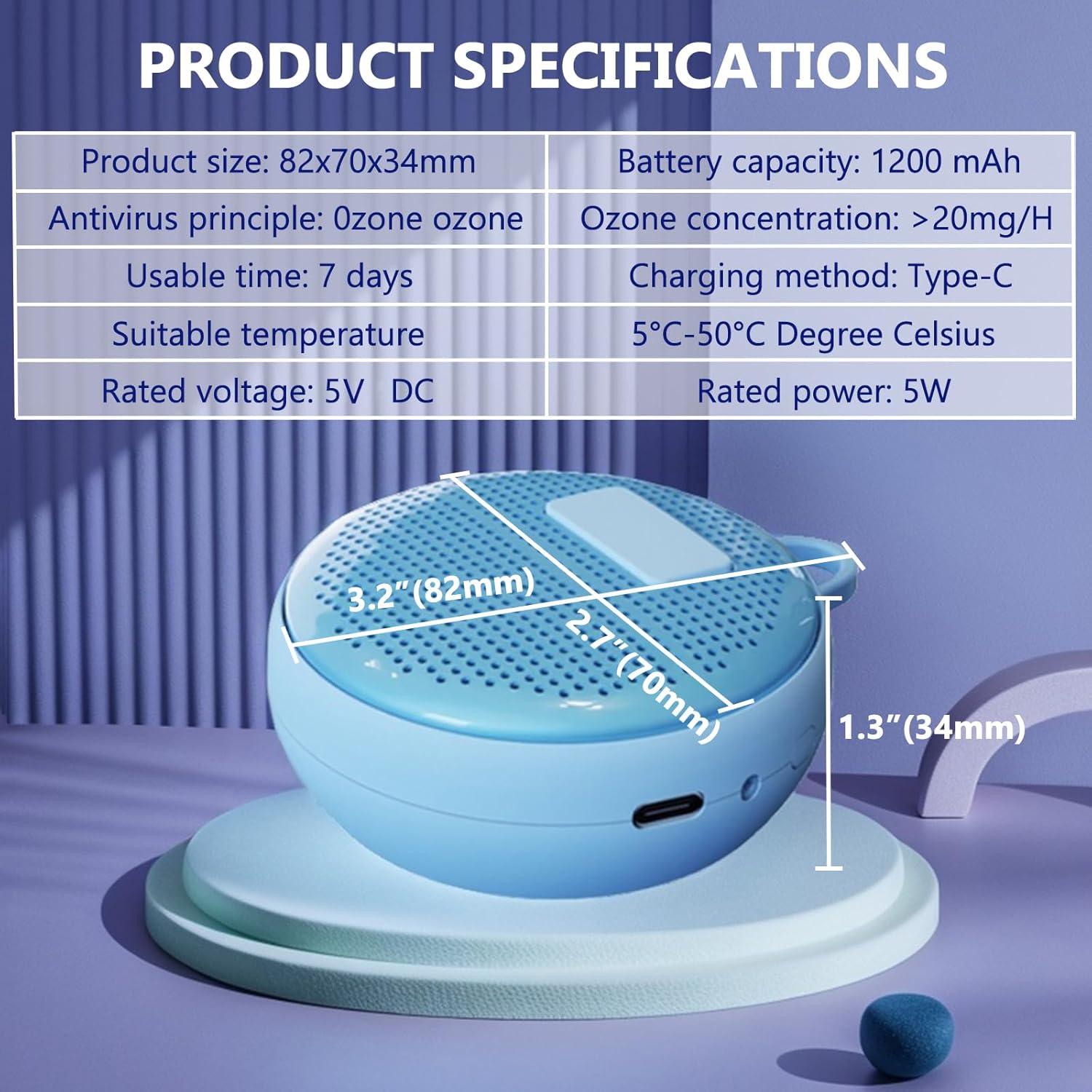 Desodorante de Refrigerador Ptmapc Recargable USB Azul 90g