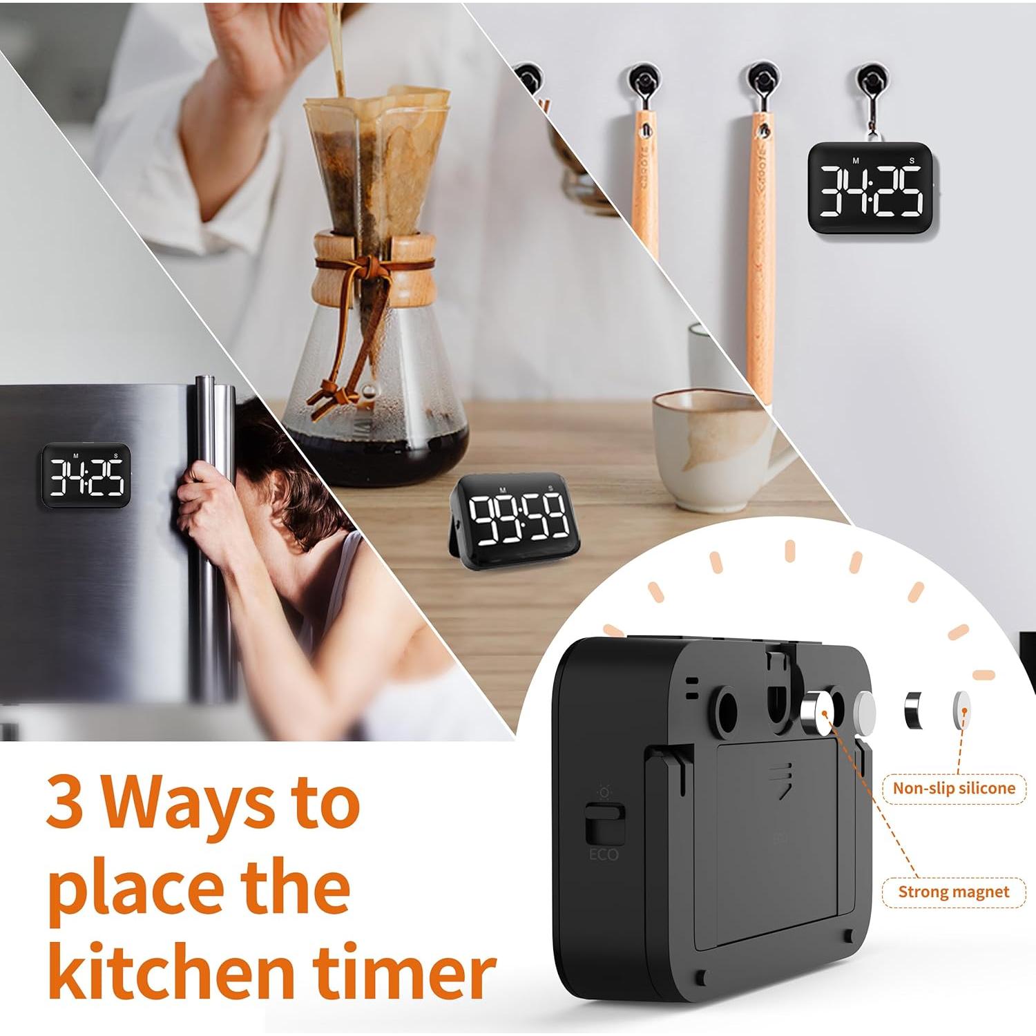 Temporizador Digital VOCOO Magnético para Cocina 99 Minutos