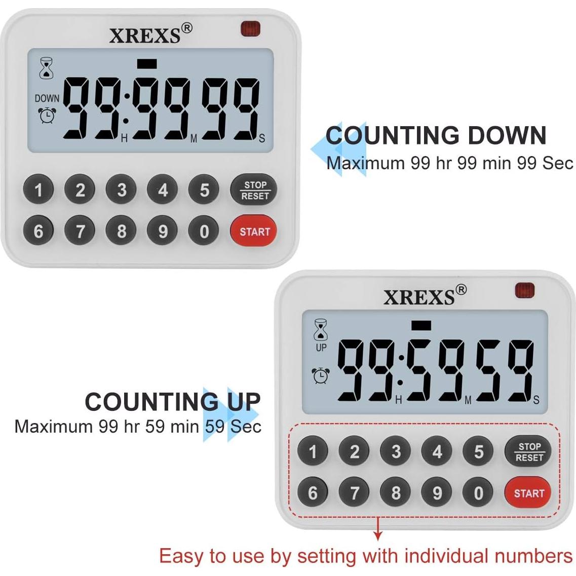 Temporizador Digital de Cocina XREXS con Alarma Fuerte y Silencio