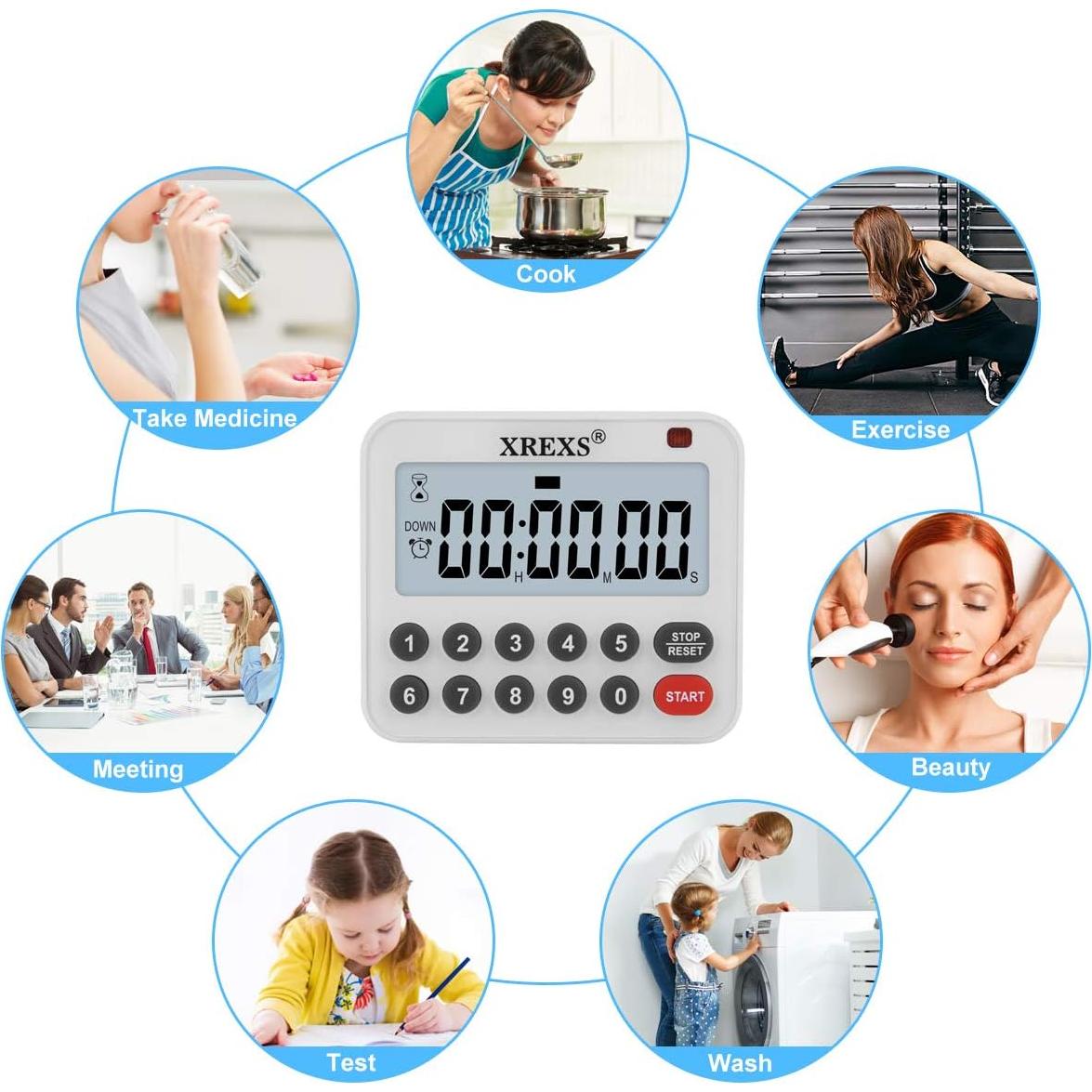 Temporizador Digital de Cocina XREXS con Alarma Fuerte y Silencio
