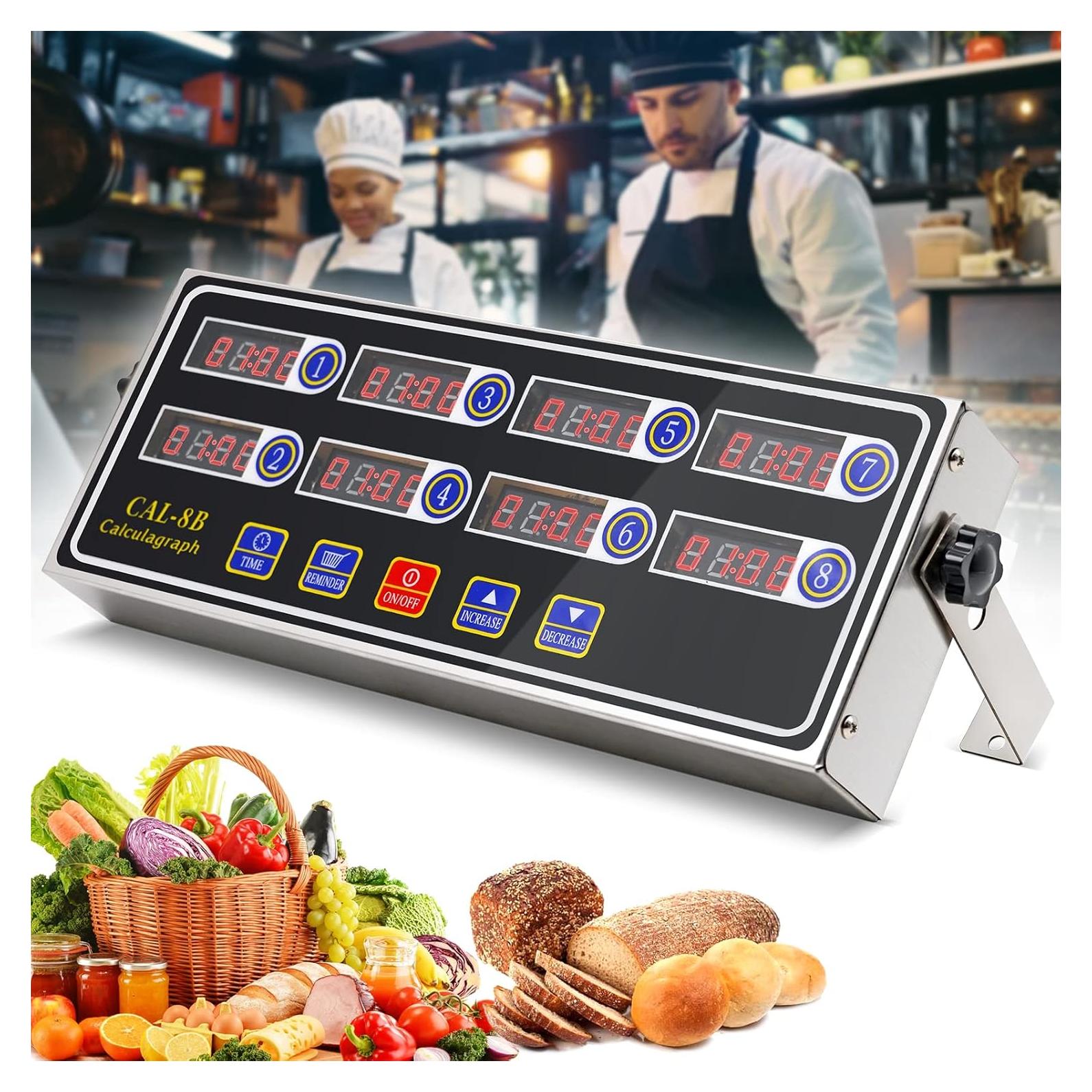 Temporizador Digital de Cocina NAOEDEAH 8 Canales Acero Inoxidable