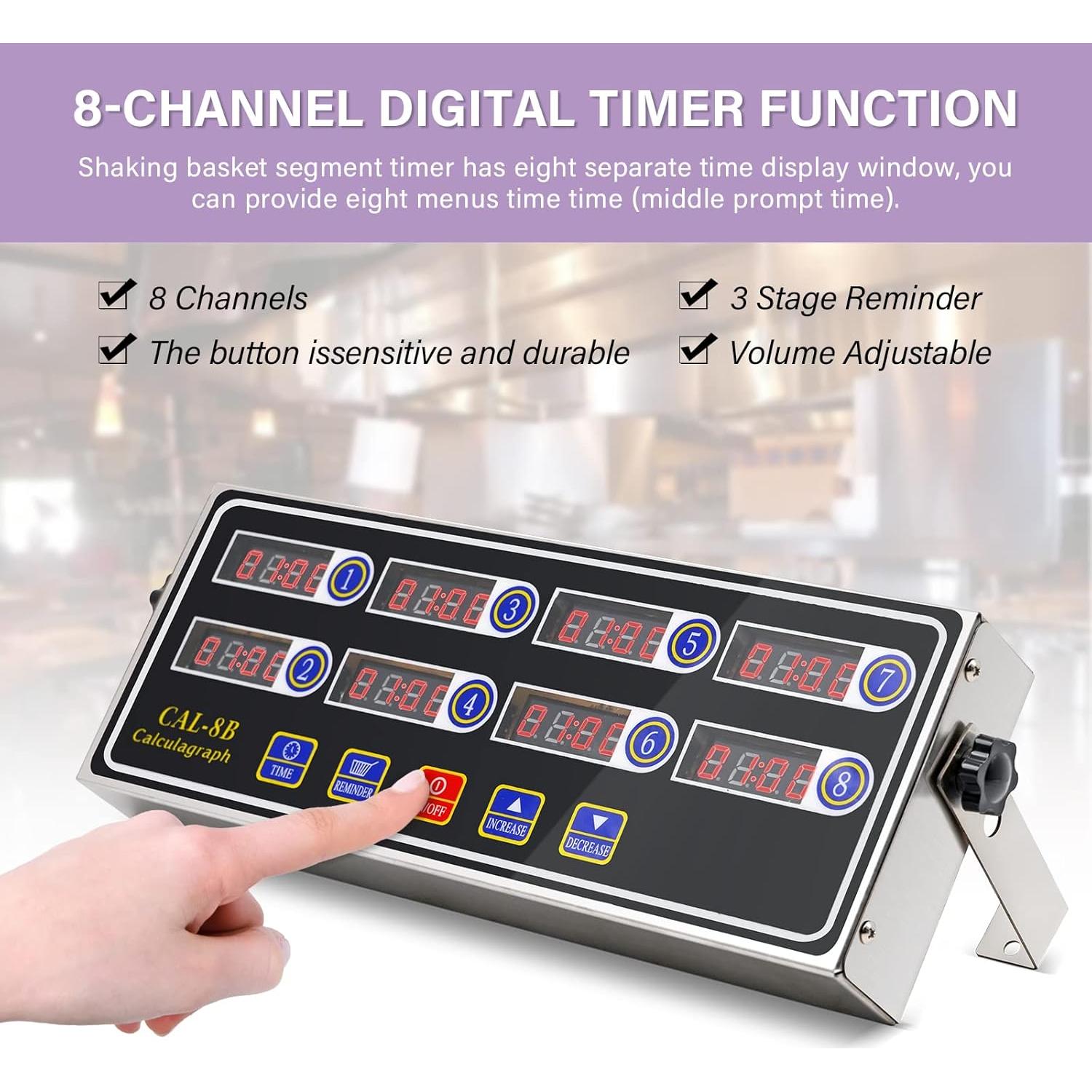 Temporizador Digital de Cocina NAOEDEAH 8 Canales Acero Inoxidable