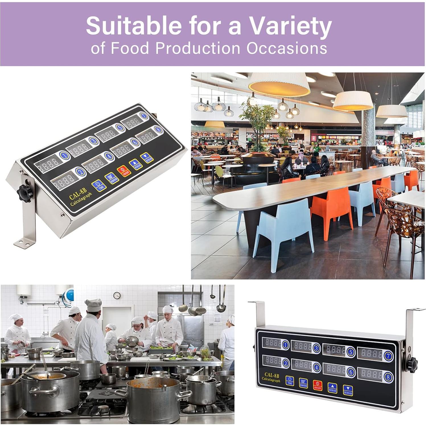 Temporizador Digital de Cocina NAOEDEAH 8 Canales Acero Inoxidable