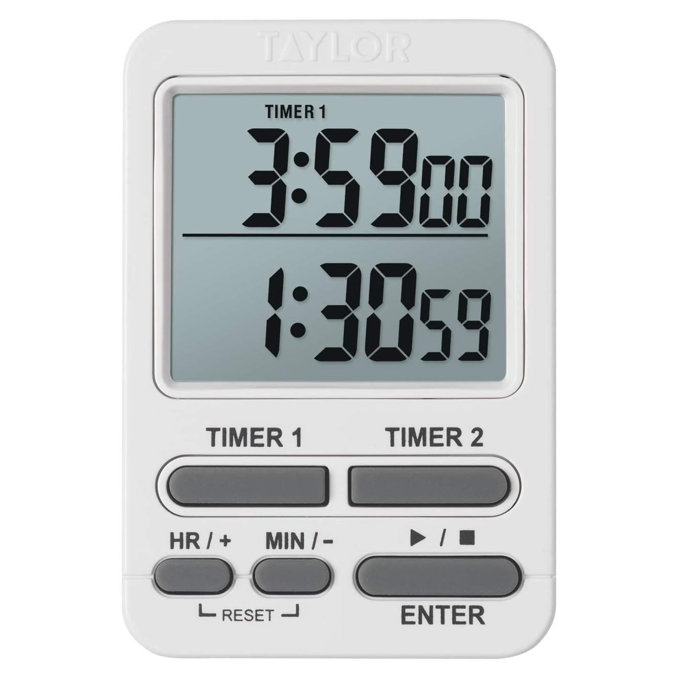 Temporizador Digital Doble Evento Taylor Blanco 23h59m