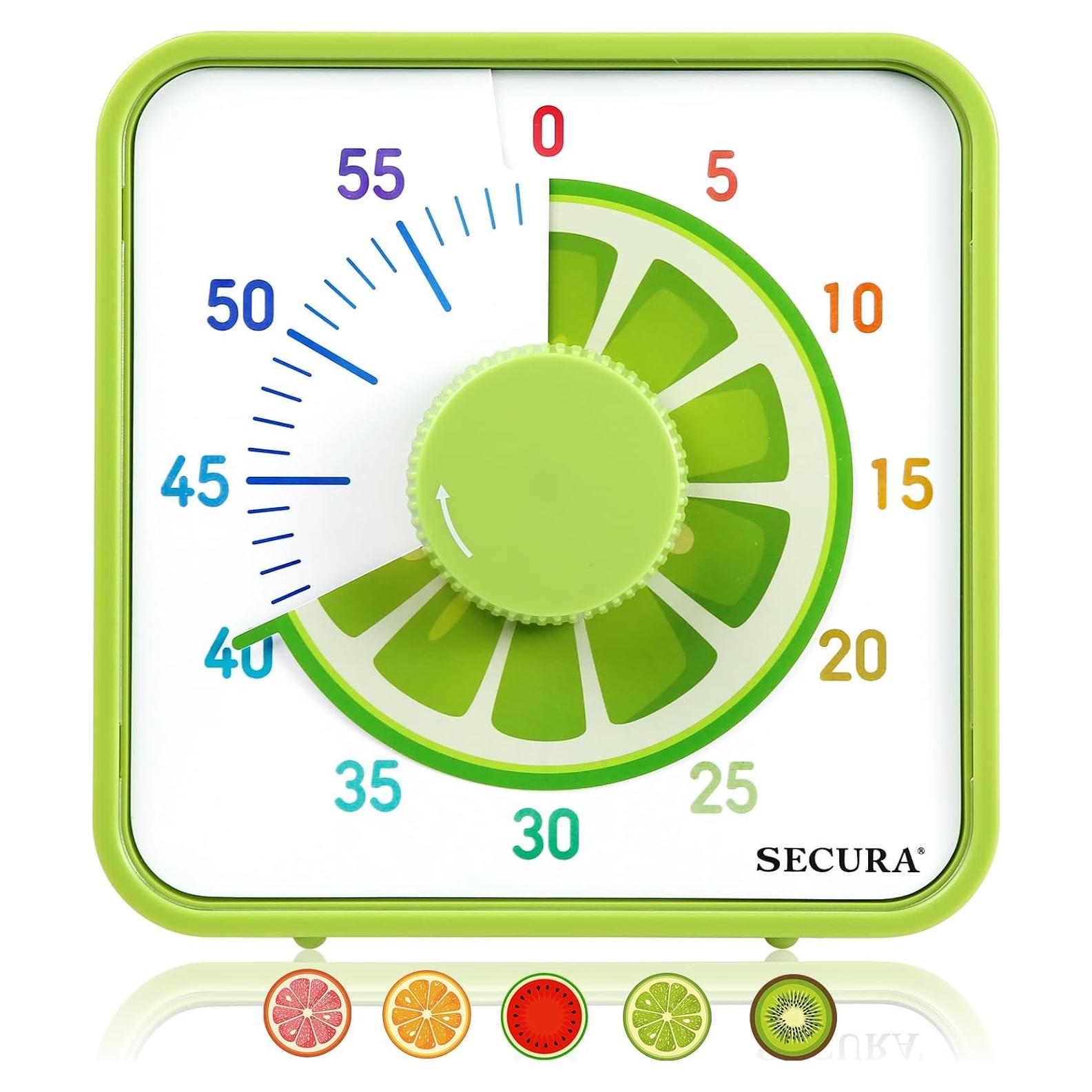 Temporizador Visual Secura 60 Minutos 7.5 Pulgadas Lima