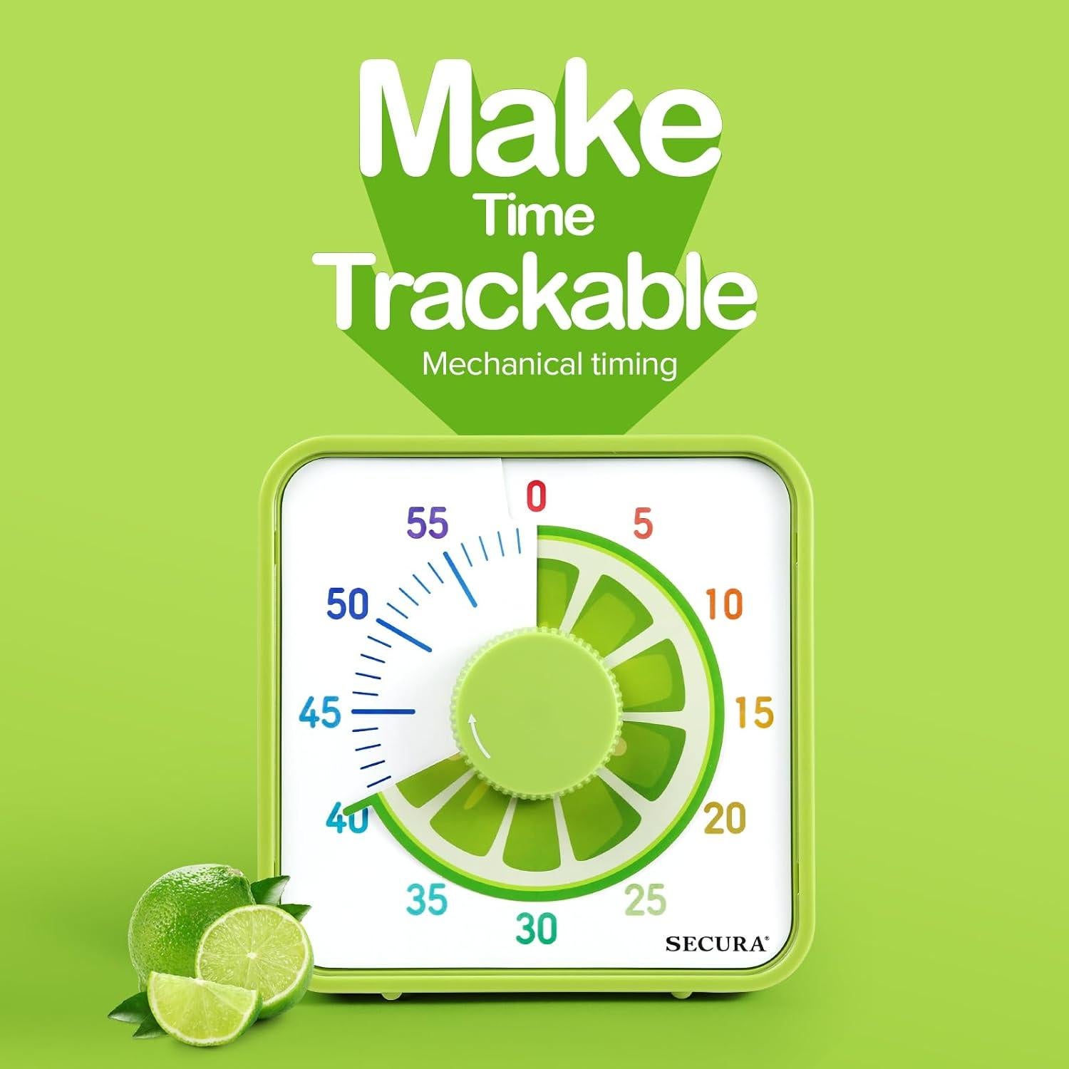 Temporizador Visual Secura 60 Minutos 7.5 Pulgadas Lima