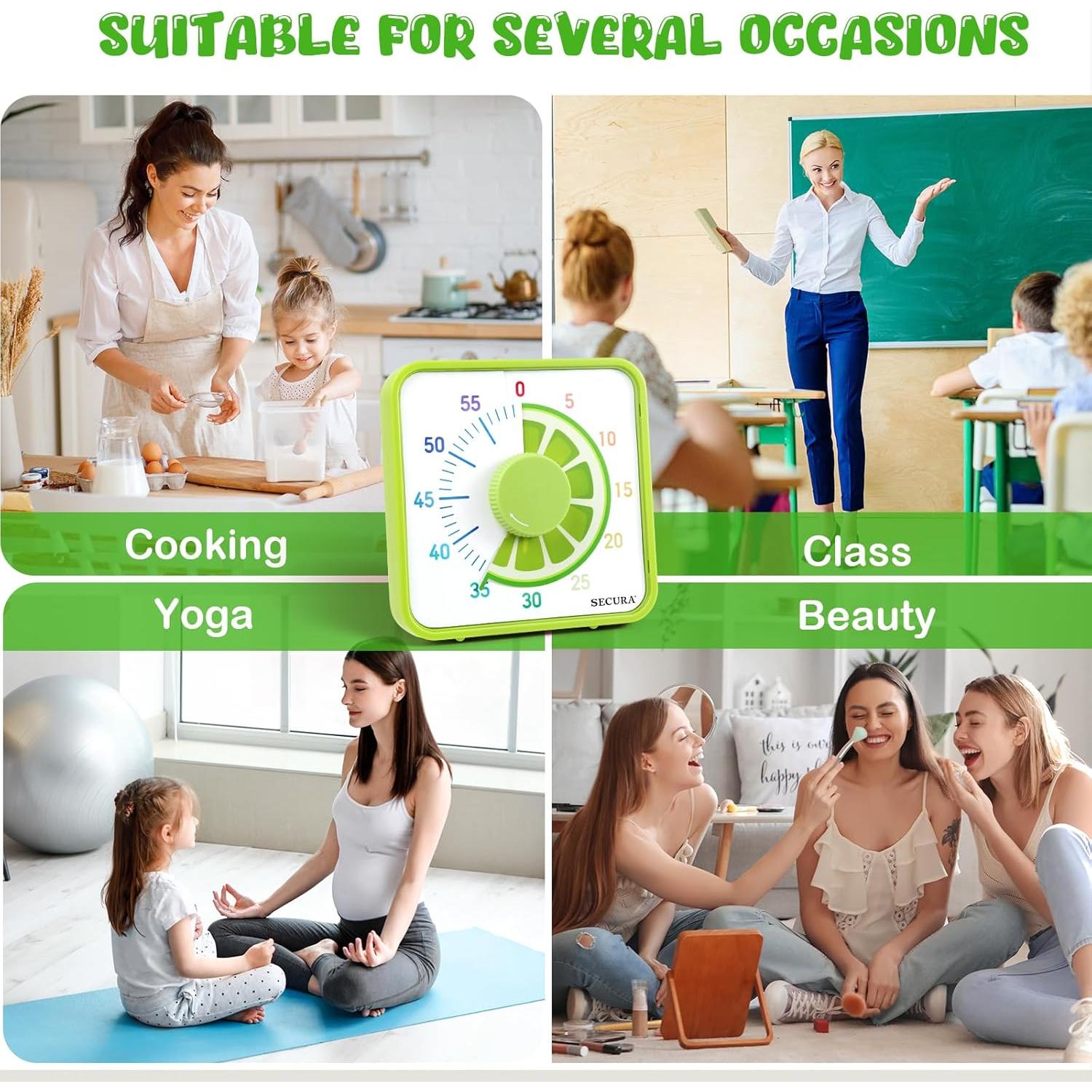 Temporizador Visual Secura 60 Minutos 7.5 Pulgadas Lima