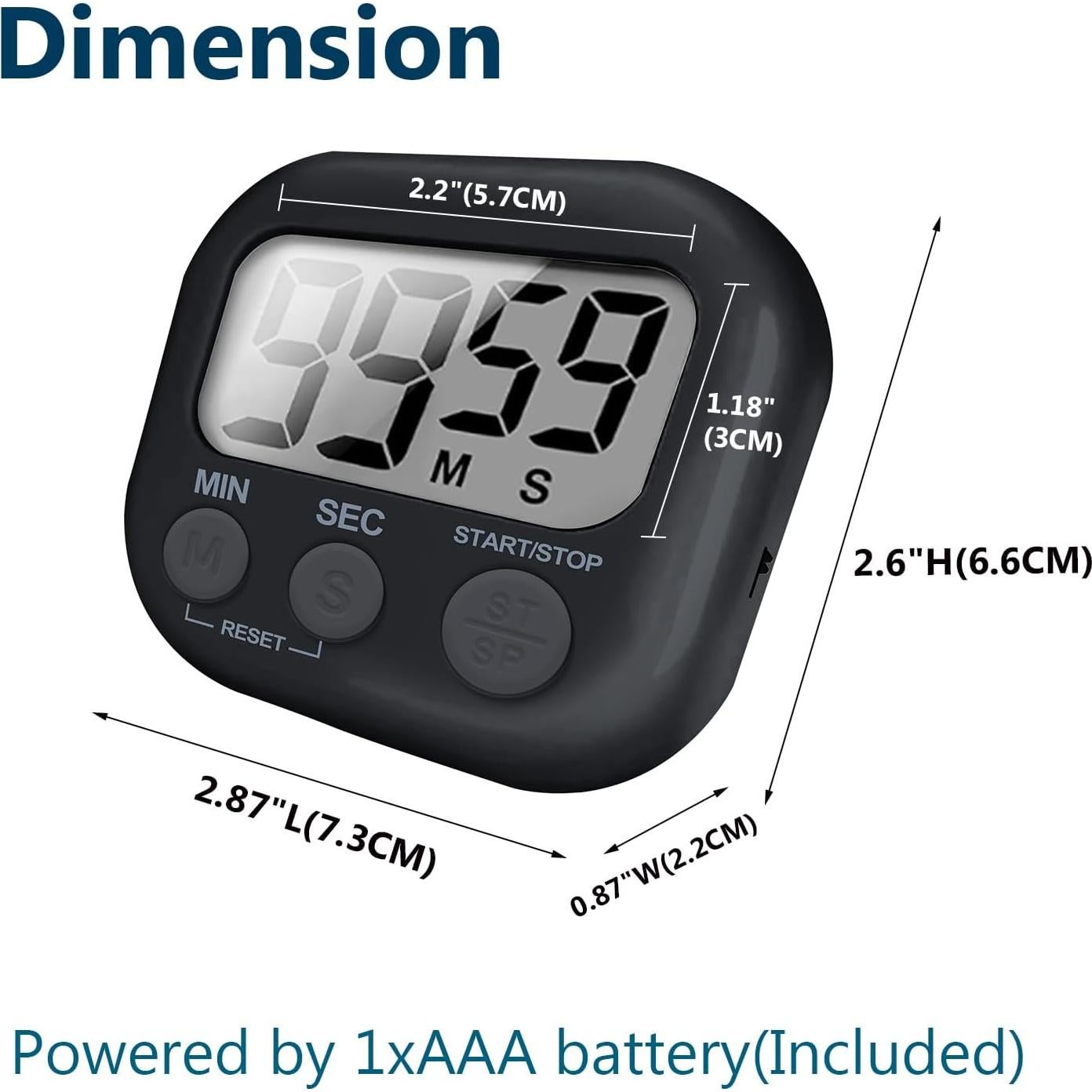 Temporizador Digital de Cocina 6 Paquetes Tick Tock 100dB