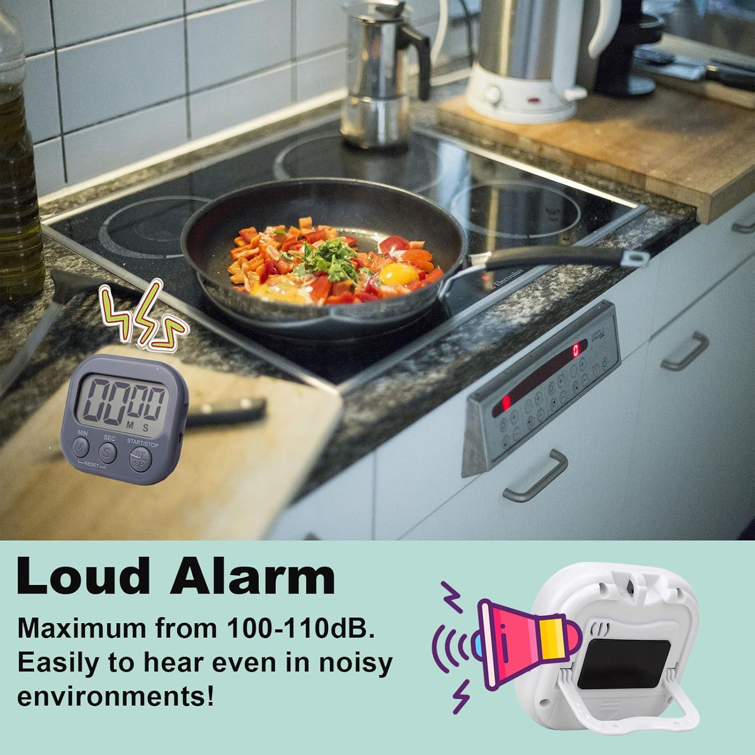 Temporizador Digital de Cocina 6 Paquetes Tick Tock 100dB