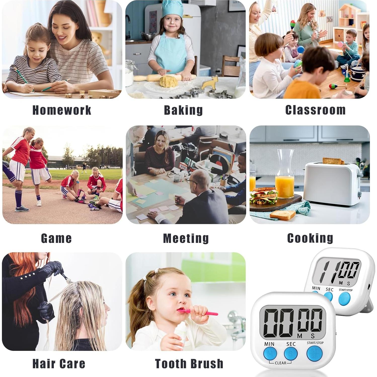 Temporizador de Cocina Digital ZILLEEN - Paquete de 6 Unidades