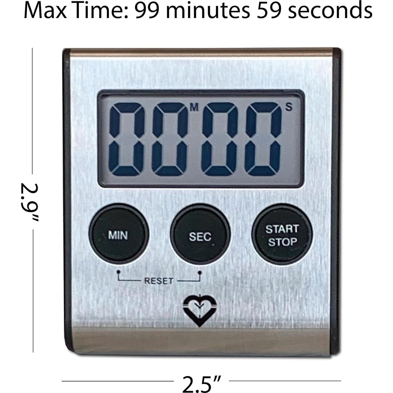 Temporizador Digital de Cocina Countables Acero Inoxidable