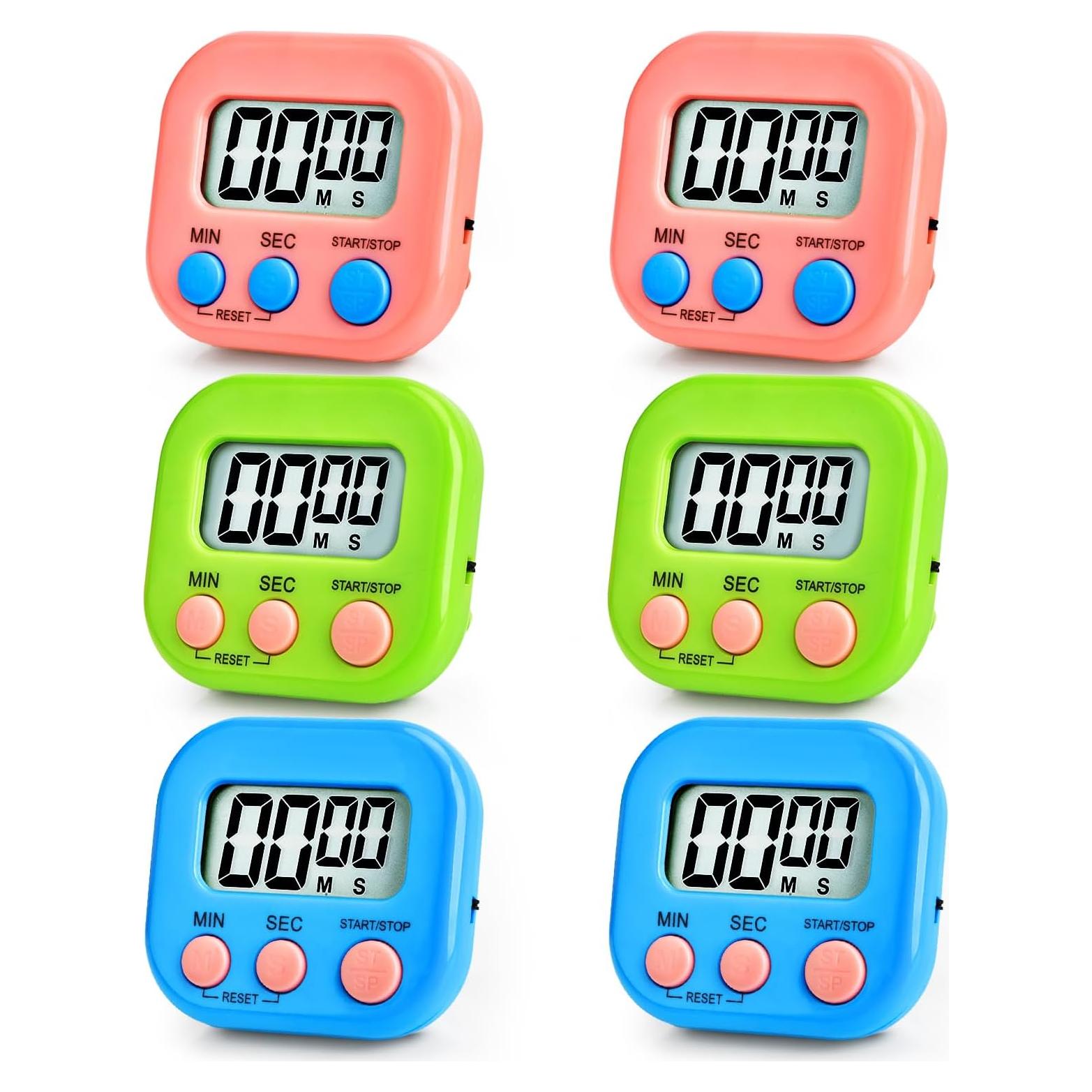 Paquete de 6 Temporizadores Digitales de Cocina CAPHONT