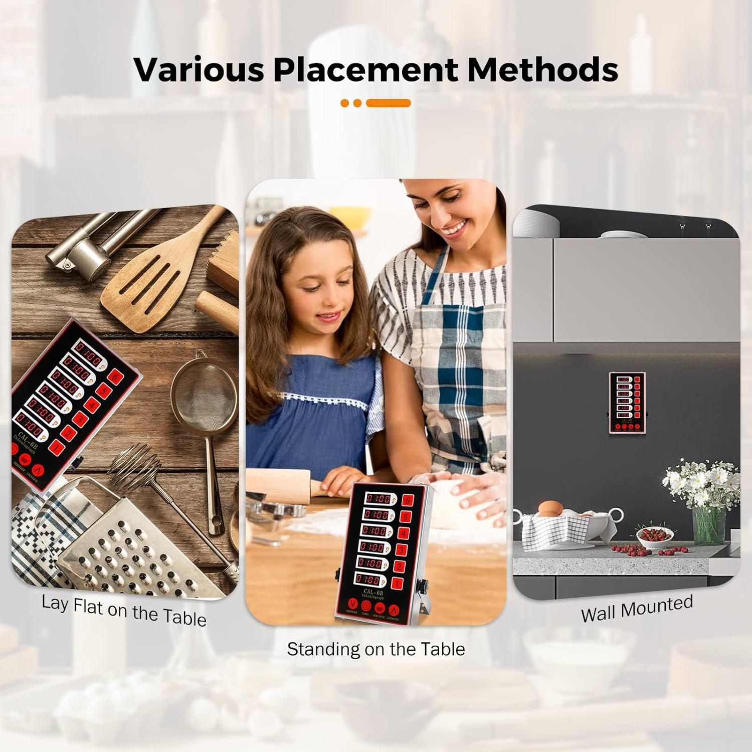 Temporizador Digital de Cocina BEAMNOVA 6 Canales Acero Inoxidable