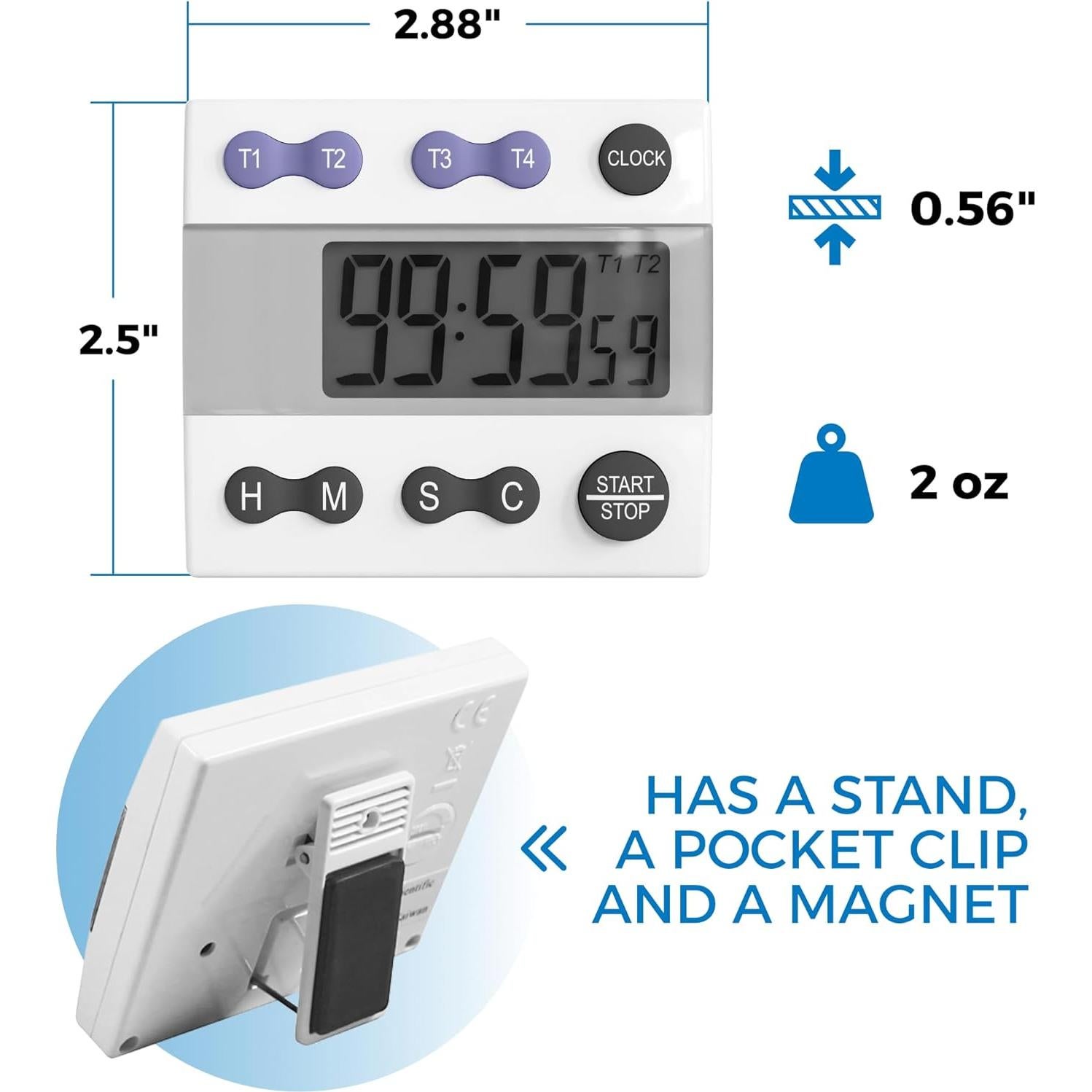 Temporizador Digital de Cocina Sper Scientific 810015 4 Canales