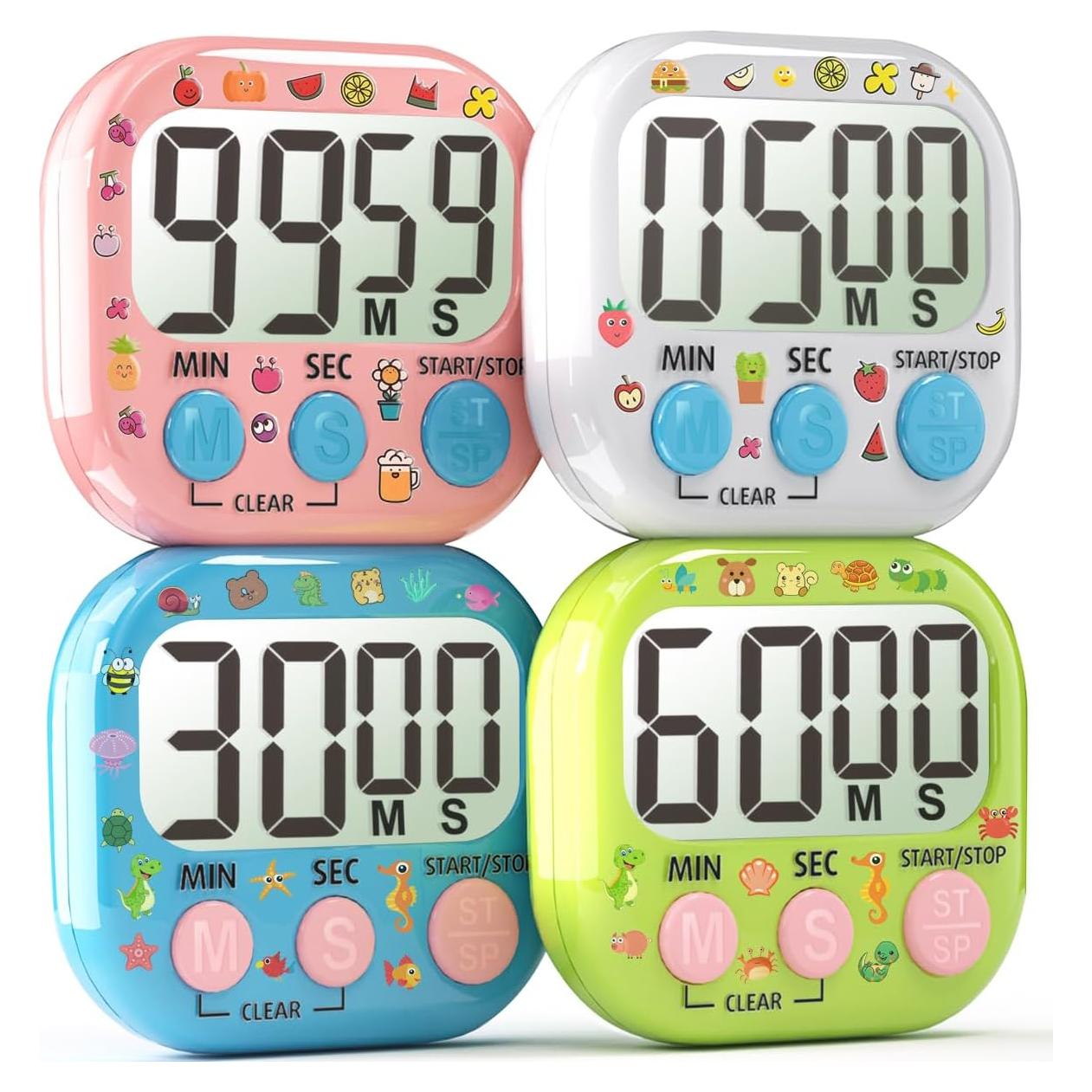 Paquete de 4 Temporizadores Digitales Acomingwin - Alarma Fuerte