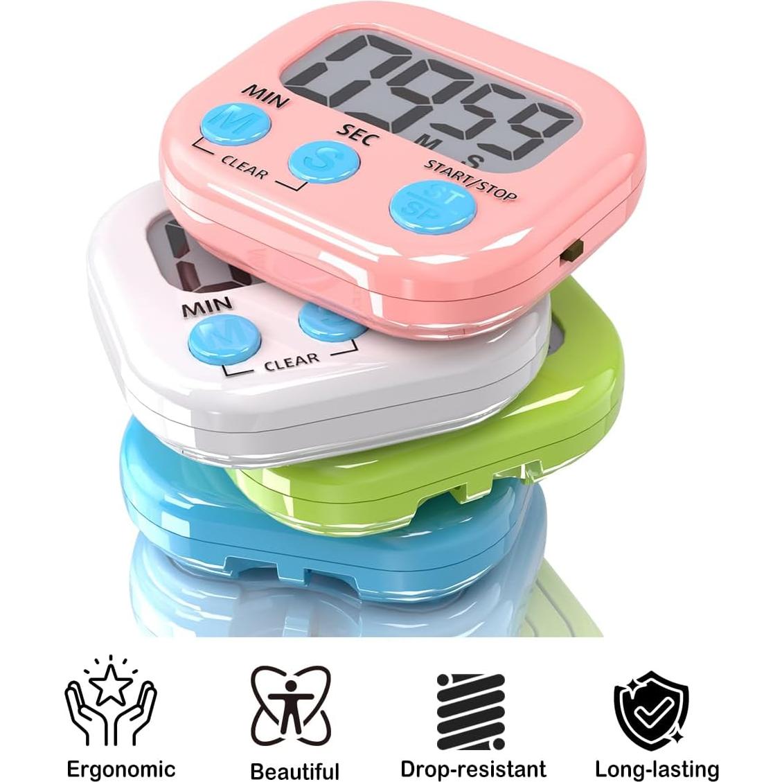 Paquete de 4 Temporizadores Digitales Acomingwin - Alarma Fuerte