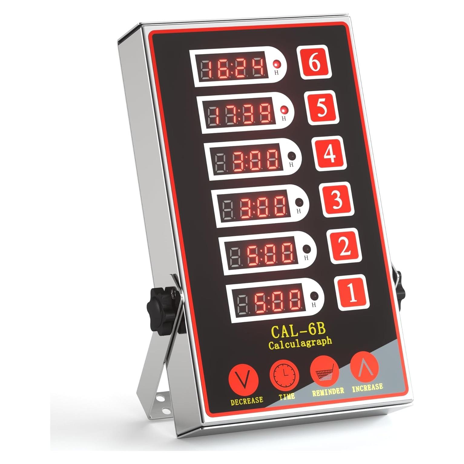 Temporizador de Cocina KZU 6 Canales Digital Acero Inoxidable