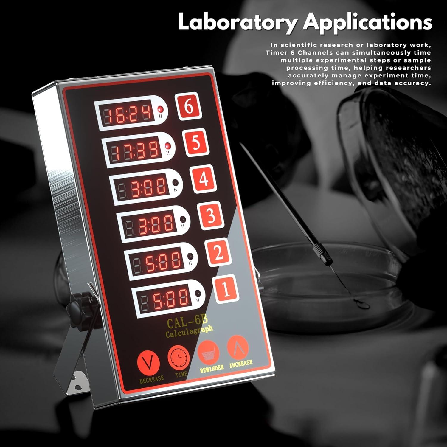 Temporizador de Cocina KZU 6 Canales Digital Acero Inoxidable