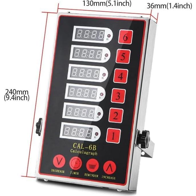 Temporizador de Cocina KZU 6 Canales Digital Acero Inoxidable