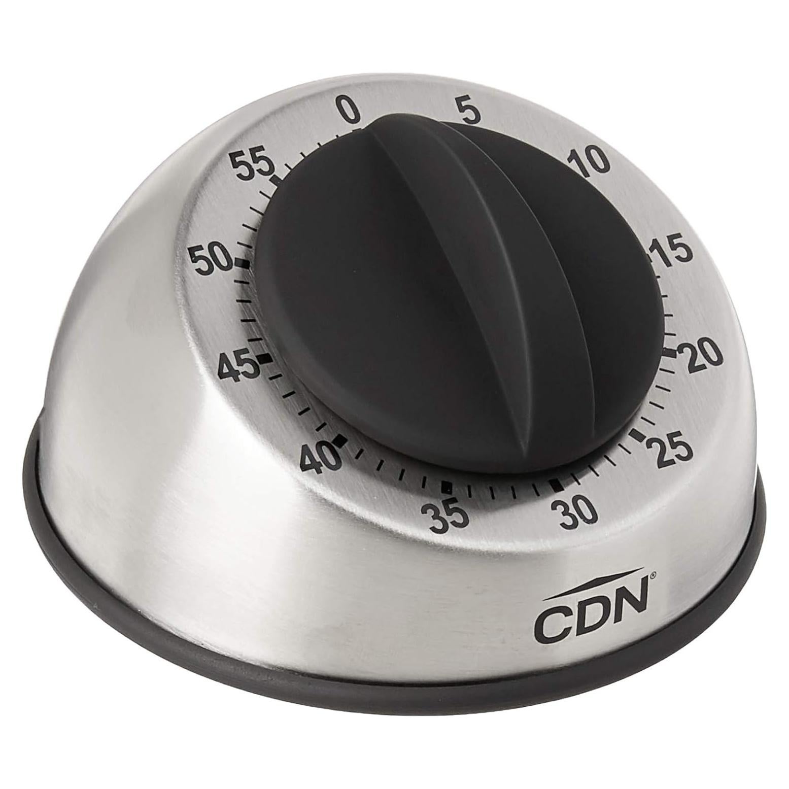 Temporizador Mecánico CDN MT1 60 Minutos Alarma Fuerte Plateado