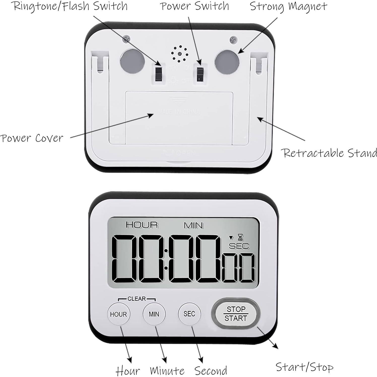 Temporizador de Cocina Digital VOULOIR Negro con Alarma Fuerte