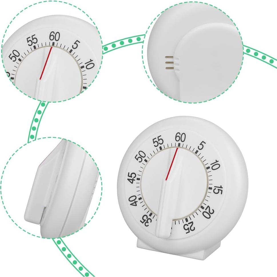 Temporizador de Cocina Manual Lwuey 60 Minutos Blanco