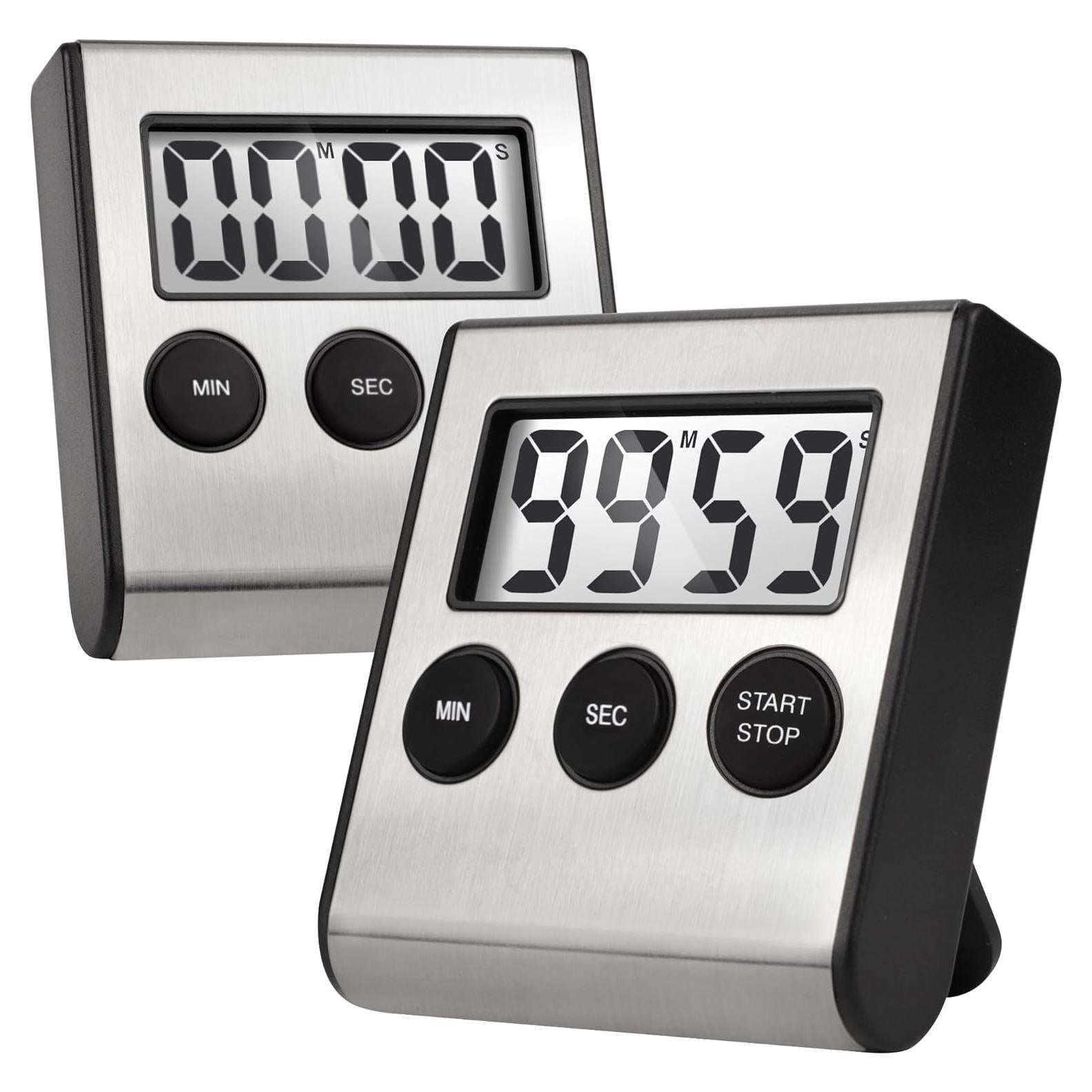 Temporizadores de Cocina Digitales AOUVES 2 Pack Acero Inoxidable