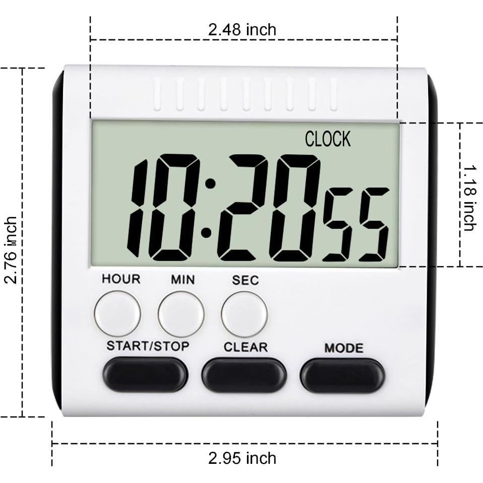 Paquete de 3 Temporizadores Magnéticos de Cocina Mudder 24h