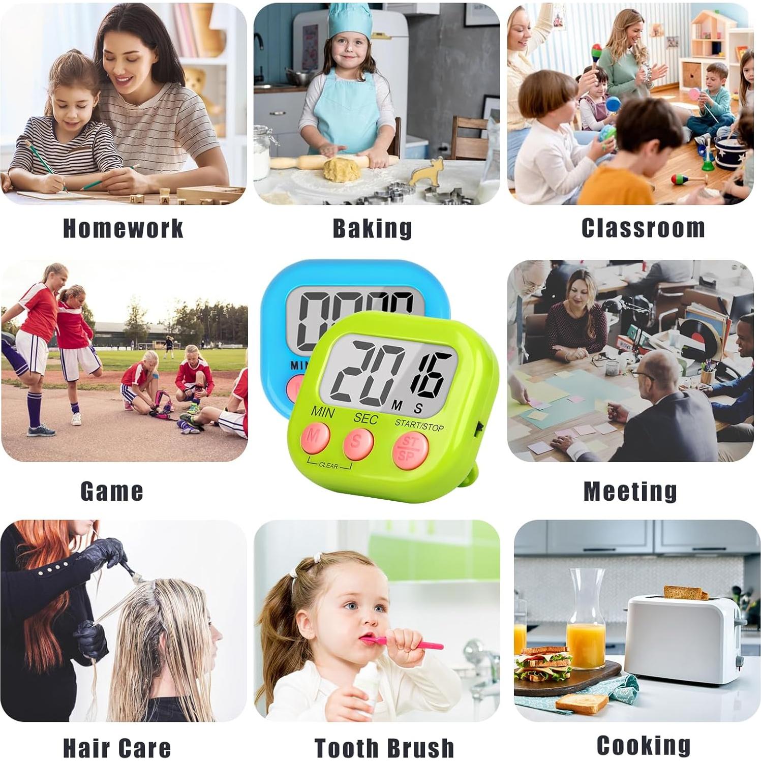 Temporizador Digital ZILLEEN Paquete de 2 Azul y Verde