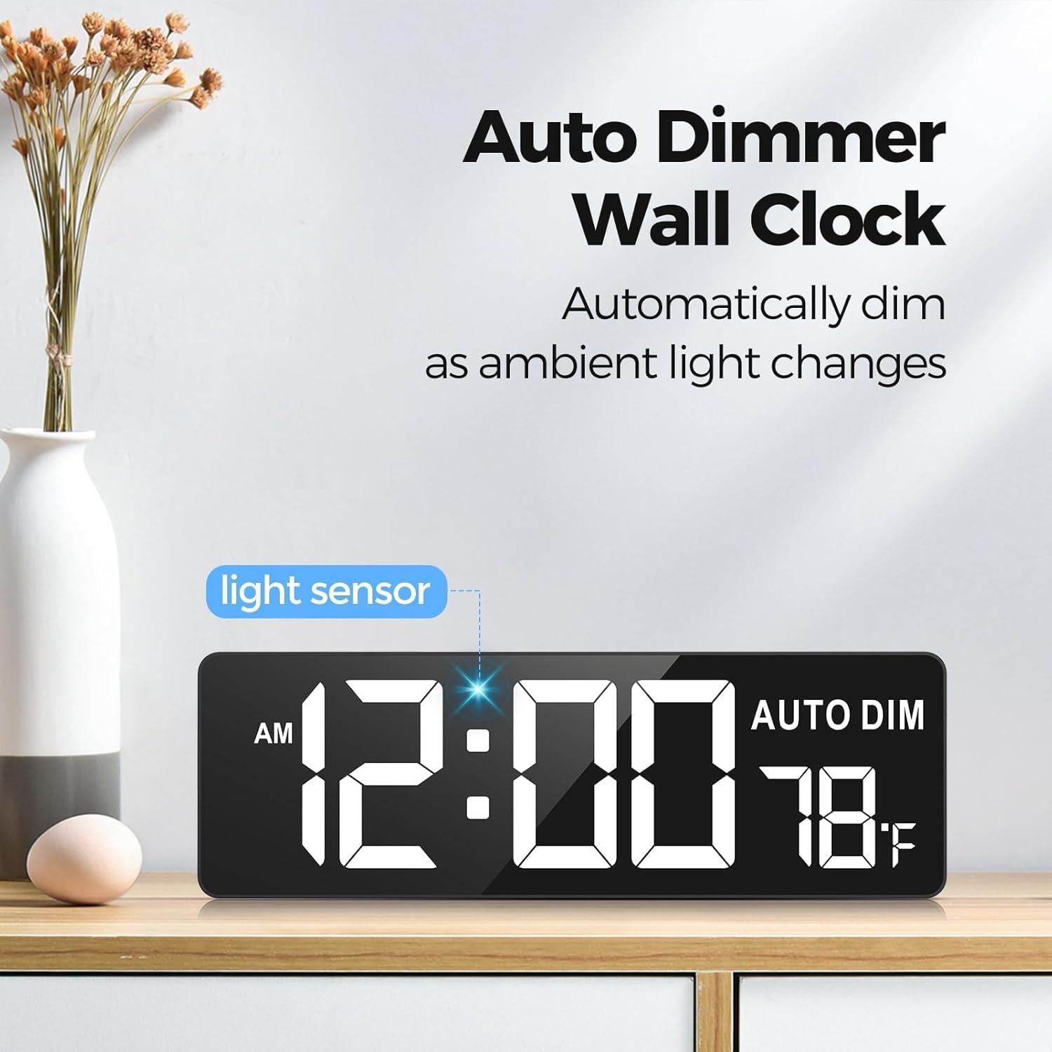 Reloj Digital de Pared REACHER 43.9x16.2 cm con Temporizador