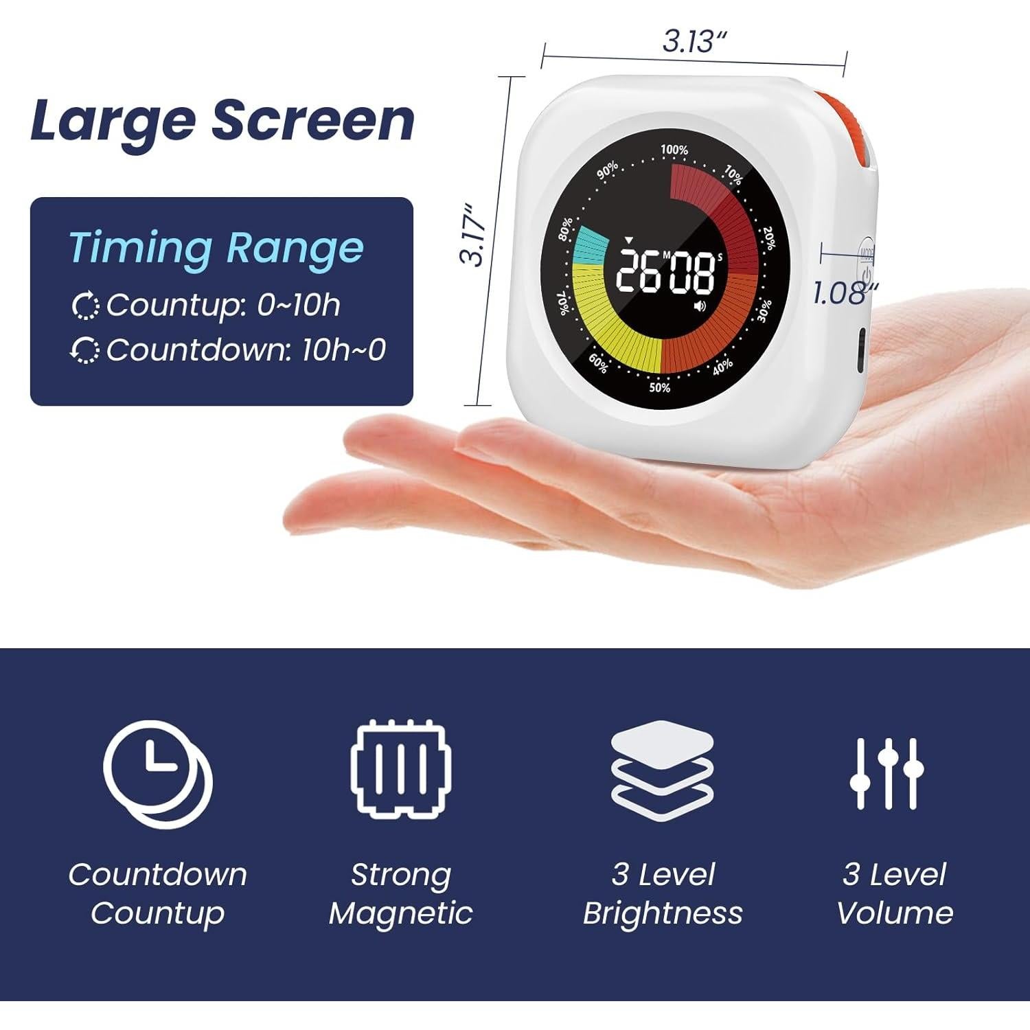 Temporizador Visual PERSUPER Recargable 10 Horas Magnético