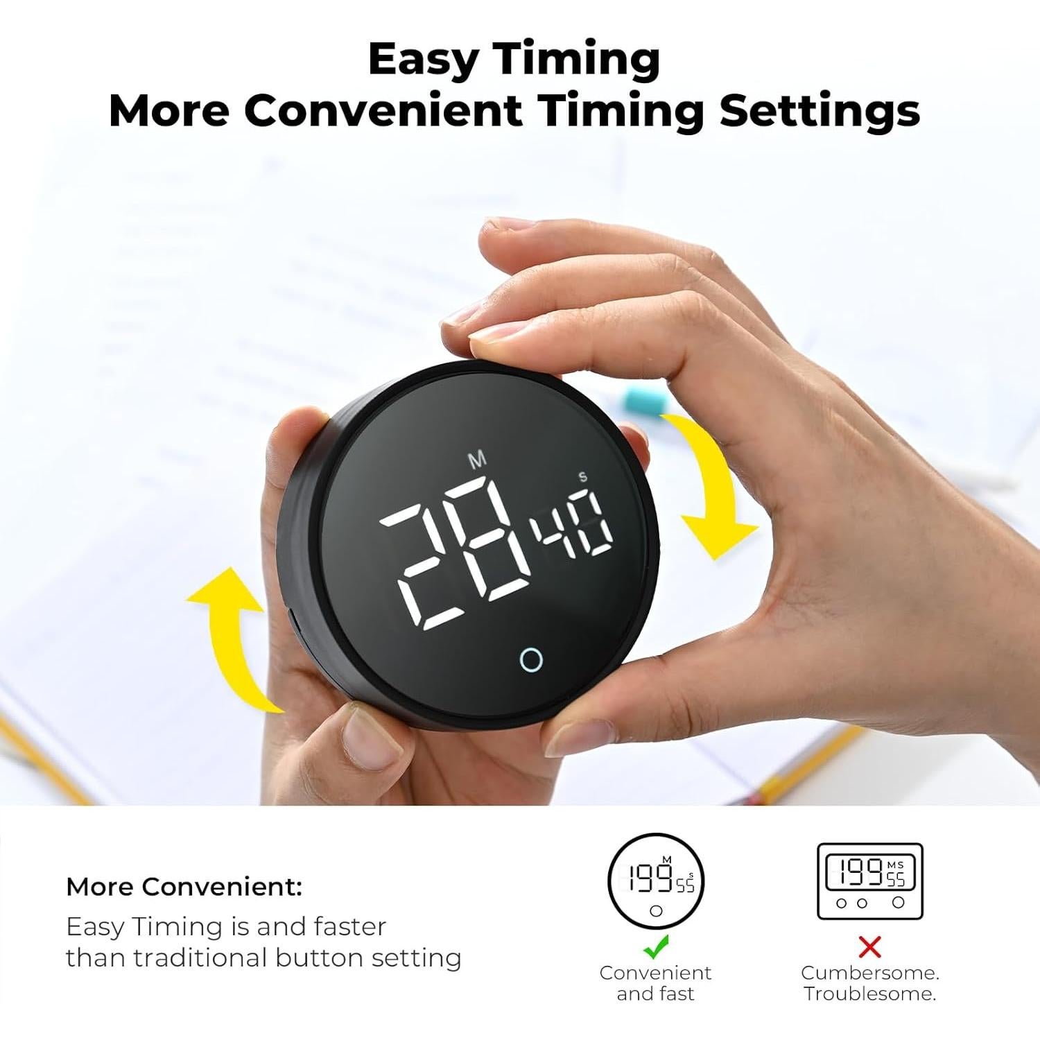 Temporizador de Cocina EooCoo Digital con Pantalla Grande 199 Min