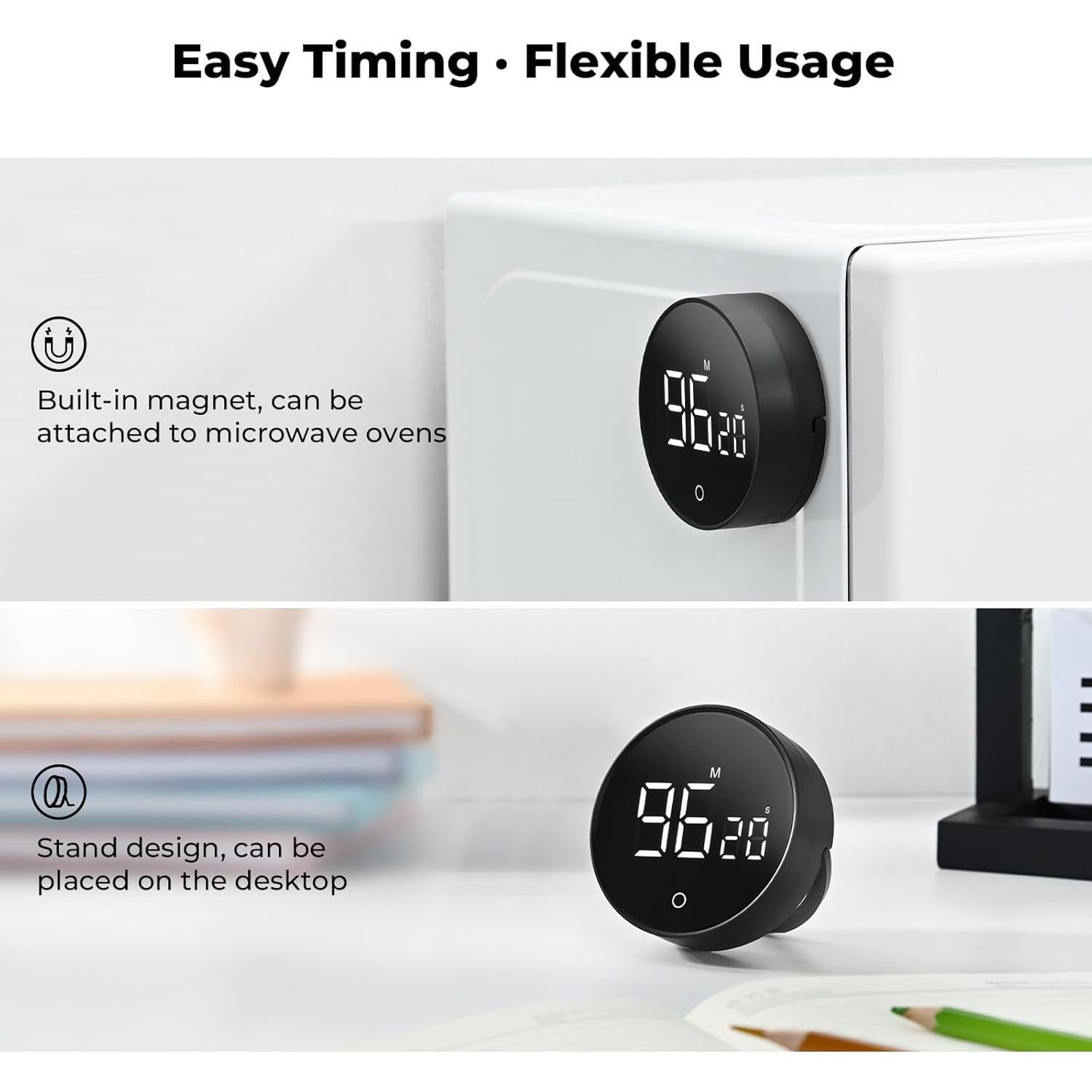 Temporizador de Cocina EooCoo Digital con Pantalla Grande 199 Min